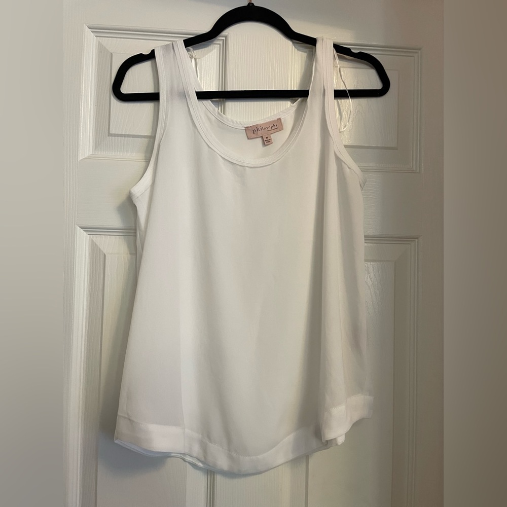 Philosophy White Sleeveless Blouse- Size M